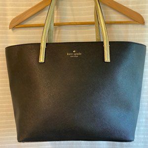 Black Kate Spade Saffiano Leather Tote Bag